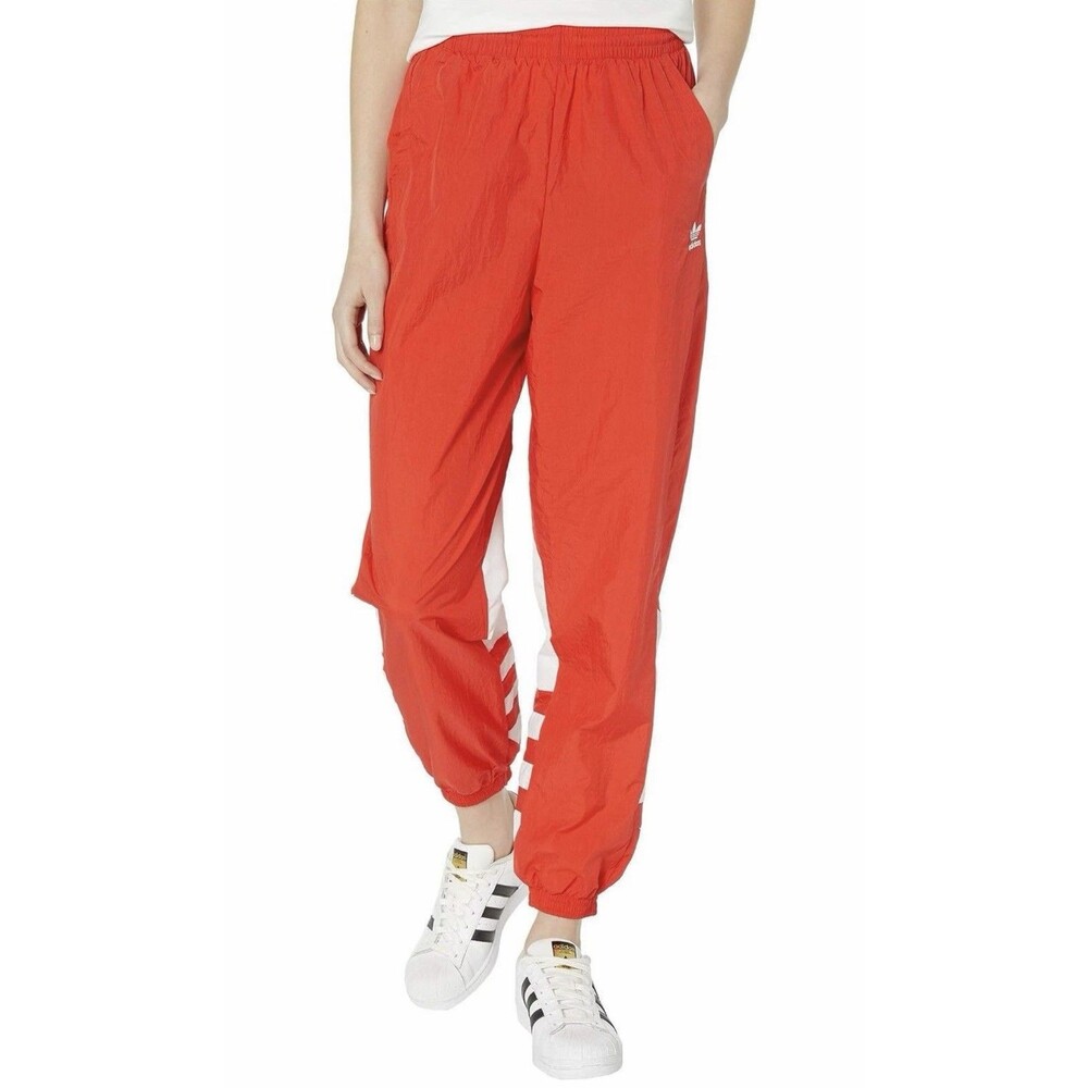 Adidas Originals Trefoil Big Logo Track Pants Joggers Lush Red White Size XS New - Picture 3 of 11